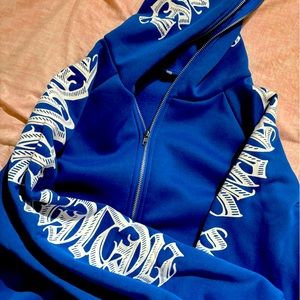 2xl Womens royal blue full zip hoodie